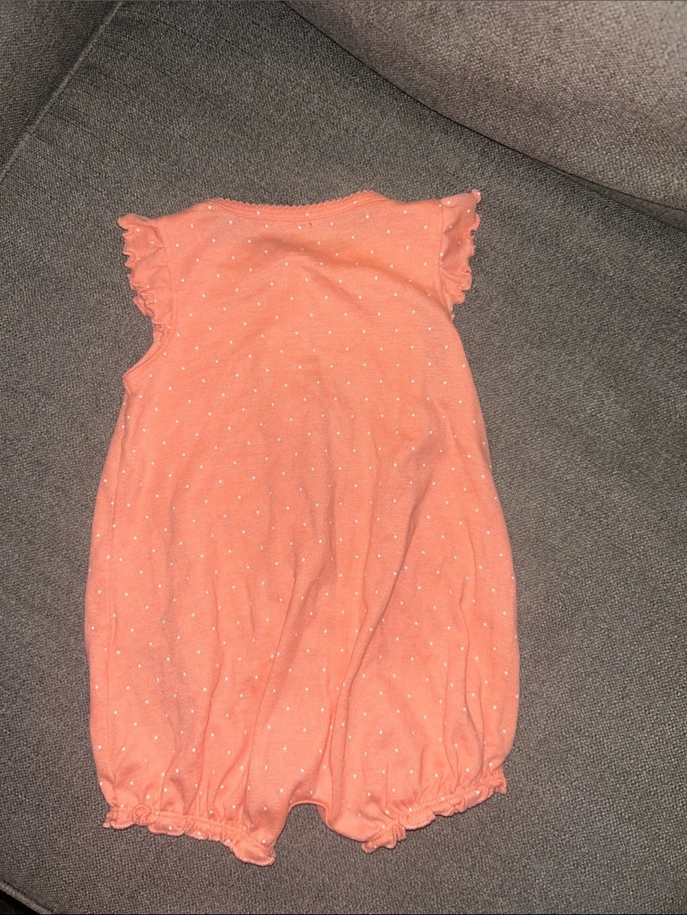 Carter's Coral Polka Dot Flamingo One-Piece